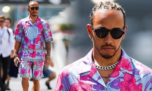Lewis Hamilton rocks silk Versace shirt at Azerbaijan Grand Prix