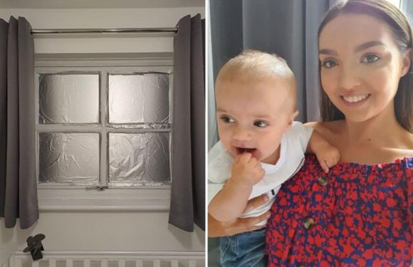 Mum uses tin foil to help her baby sleep in the hot weather and it works just like a blackout blind | The Sun