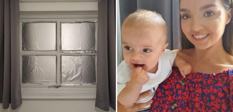 Mum uses tin foil to help her baby sleep in the hot weather and it works just like a blackout blind | The Sun
