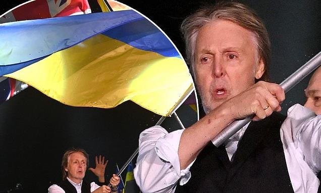 Paul McCartney waves Ukraine's flag during historic Glastonbury set