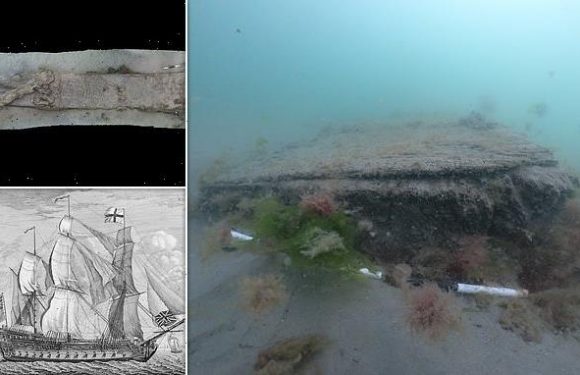 Rudder of warship that sank in 1758 discovered 200ft from shipwreck