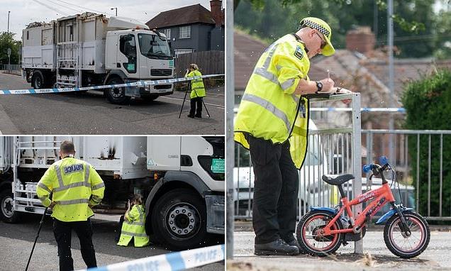 Boy, 5, dies in crash with lorry after 'cycling across the street'