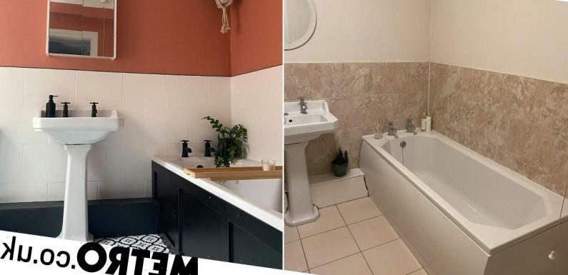 DIY-loving woman transforms drab bathroom into relaxing haven for under £170