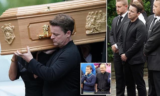 Dec says farewell: TV presenter carries brother Dermott's coffin