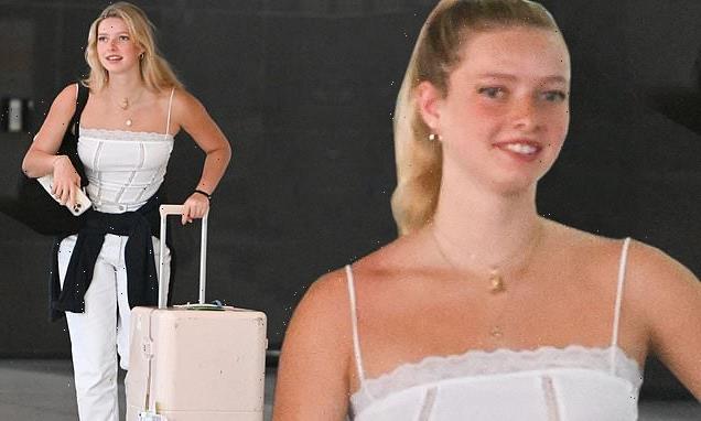 Gwyneth Paltrow and Chris Martin's daughter Apple, 18, arrives at NC