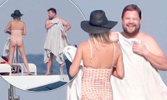 James Corden enjoys a yacht trip with wife Julia Carey in St. Tropez