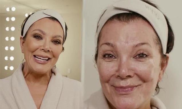 Kris Jenner goes barefaced as she shares skincare tutorial