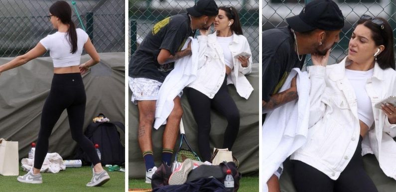 Nick Kyrgios and girlfriend Costeen can’t keep hands off each other at Wimbledon training