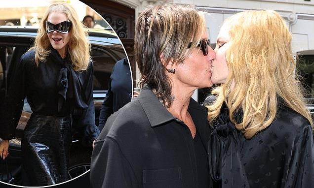Nicole Kidman shares a kiss with husband Keith Urban at Balenciaga