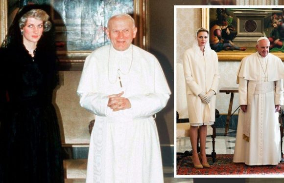 Princess Charlene can wear white to meet the Pope – but UK Royal Family are not allowed
