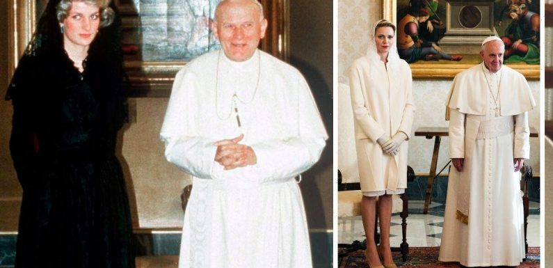 Princess Charlene can wear white to meet the Pope – but UK Royal Family are not allowed