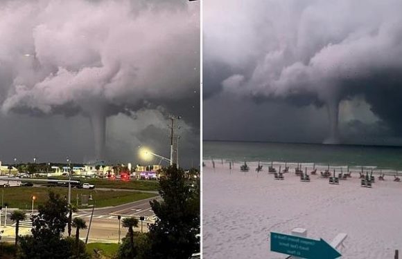 Colossal waterspout is spotted off the coast of Florida's Panhandle