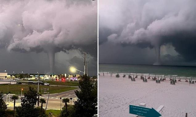 Colossal waterspout is spotted off the coast of Florida's Panhandle