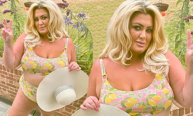 Gemma Collins displays her curves as she slips into floral bikini