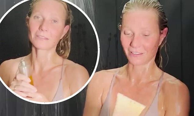 Gwyneth Paltrow lathers up in shower and promote Goop products