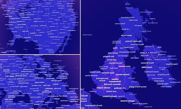 Interactive map reveals the most notable person from your hometown
