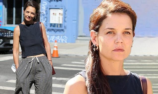 Katie Holmes goes makeup free as she flashes her nose ring