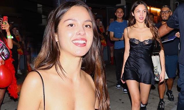 Olivia Rodrigo rocks black satin slip dress after NYC concert