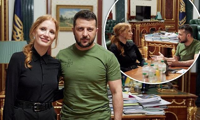 Volodymyr Zelenskyy praises Jessica Chastain amid Ukraine visit