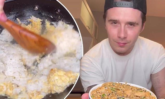 Brooklyn Beckham demonstrates chef skills as he cooks fried rice