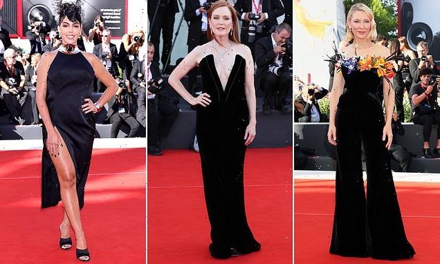 Cate Blanchett and Julianne Moore attend the Tár premiere in Venice