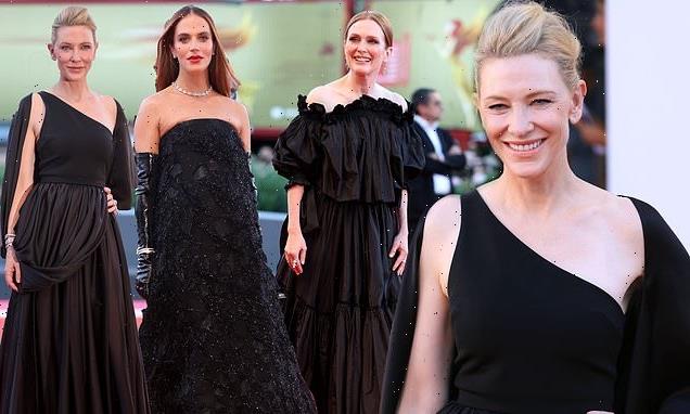 Cate Blanchett wears black at Venice after the death of the Queen