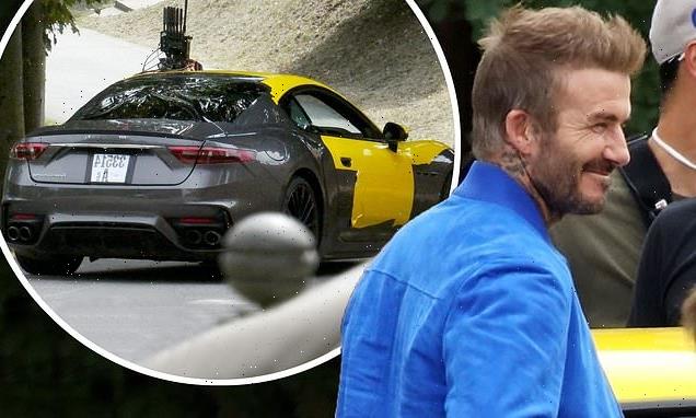 David Beckham takes a spin in a new Maserati GranTurismo in Milan