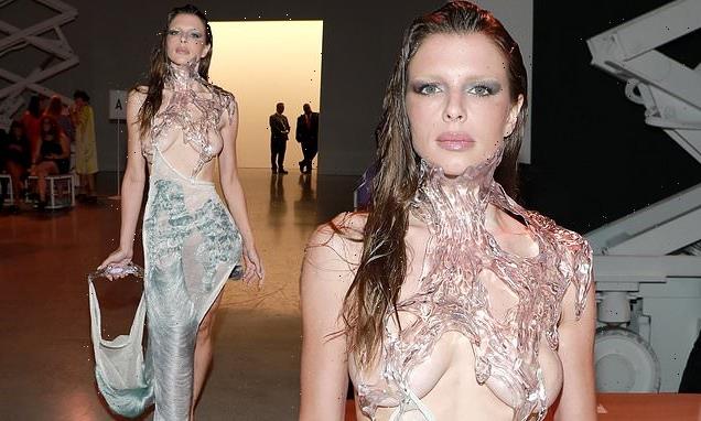 Julia Fox puts on a VERY racy display in a wild mermaid dress at NFFW