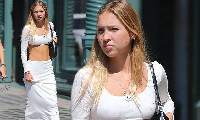 Kate Moss' daughter Lila stuns in a skirt and crop-top co-ord in NYC