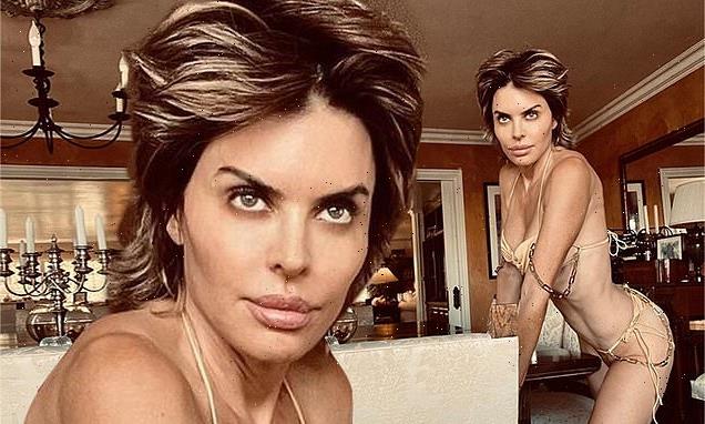 Lisa Rinna displays VERY svelte figure in barely-there lingerie