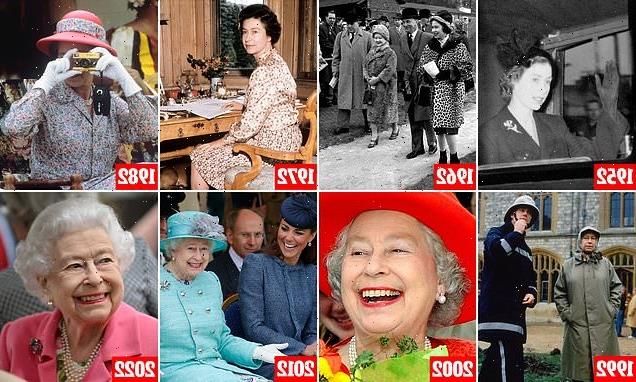 Long to reign over us: The Queen pictured in every year on the throne