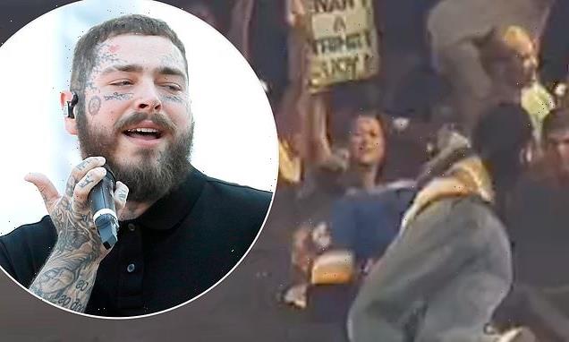 Post Malone INJURED on stage in St. Louis, returns to finish the show