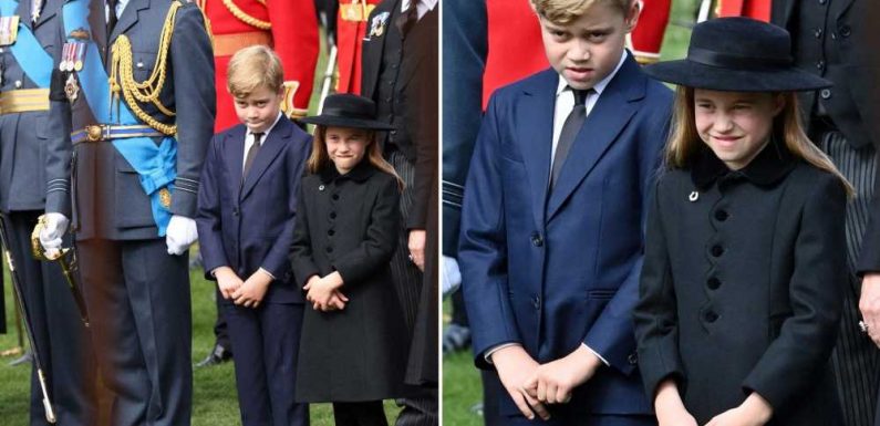 Royal fans spot the cute moment Charlotte appears to remind Prince George about official protocol at the Queen's funeral | The Sun