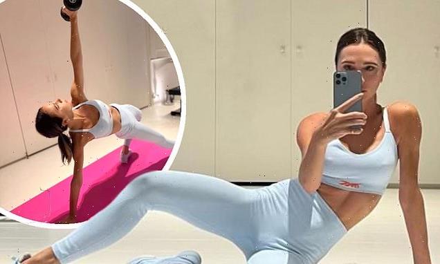 Victoria Beckham works out in £320 gym gear from her Reebok collection