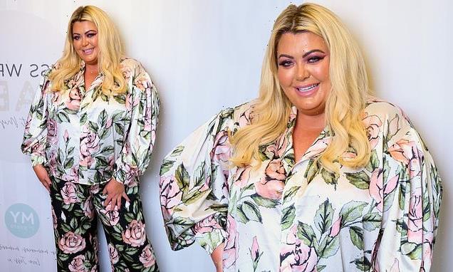 Gemma Collins cuts a stylish figure in a floral silk co-ord in London