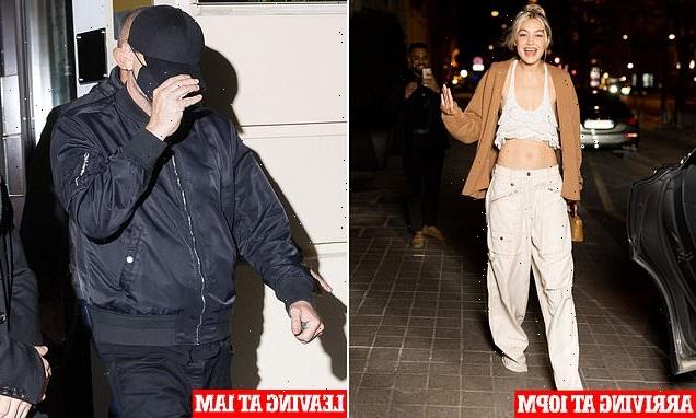 Gigi Hadid and Leonardo DiCaprio both leave the same hotel in Paris