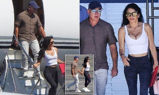 Jeff Bezos and girlfriend Lauren Sanchez arrive in Los Angeles