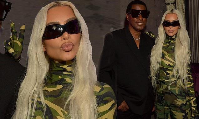 Kim Kardashian pours her curves into camouflage print outfit