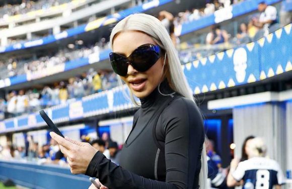 Kim Kardashian shows off thinner-than-ever arms & disappearing waist in skintight spandex catsuit for new pics | The Sun