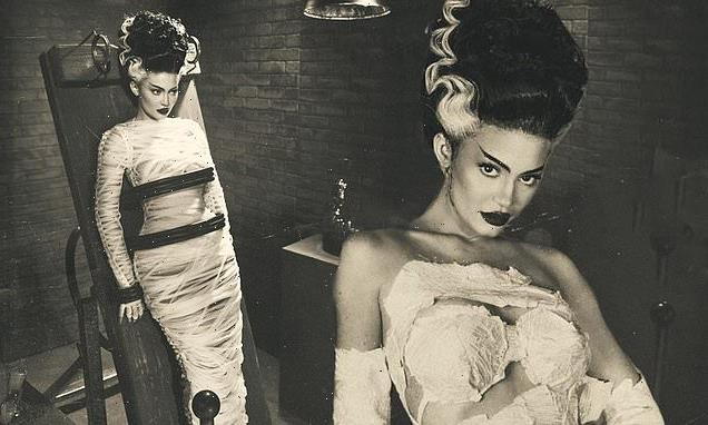 Kylie Jenner debuts Bride of Frankenstein costume ahead of Halloween
