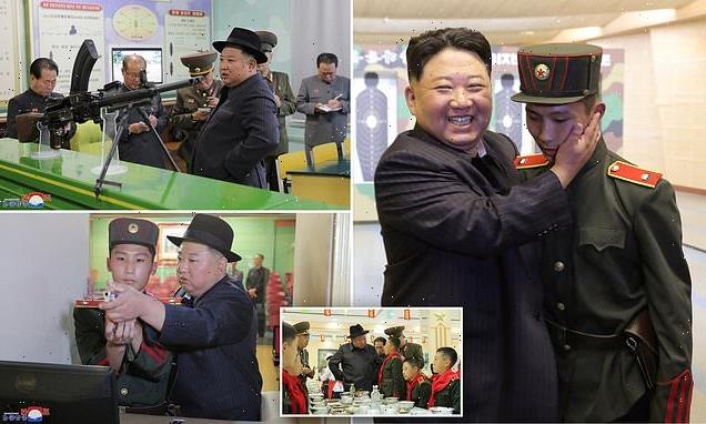 Moment terrified North Korean is hugged by Kim Jong Un in school visit
