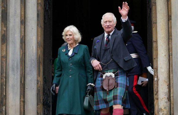 Queen Consort Camilla wears £100,000 brooch with 35-carat sapphire