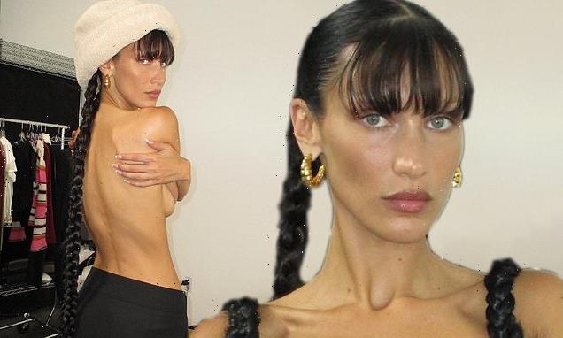 Bella Hadid goes TOPLESS to promote her new clothing collection