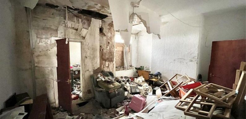 Derelict dumping ground house with no front door or ceilings on sale for £45k