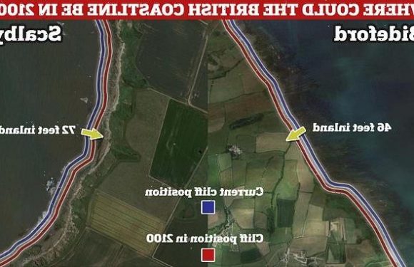 Rising sea levels could reduce Britain's coastline by 72 feet by 2100