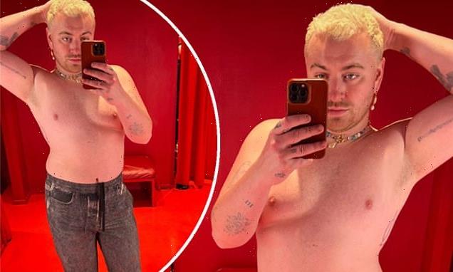 Sam Smith shows off tattoos in racy shirtless mirror selfie in NY