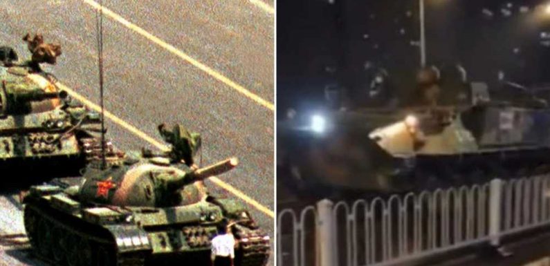 Tanks roll onto the streets in chilling echo of Tiananmen massacre as Xi cracks down on historic ‘White Paper’ protests | The Sun