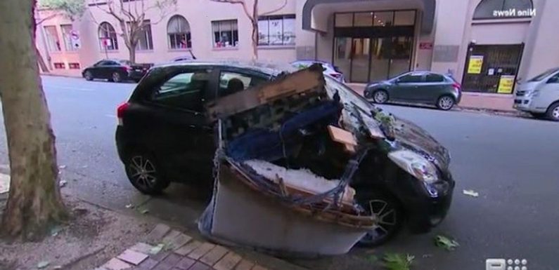 World’s unluckiest bloke gets back from shops to find sofa has crushed his car