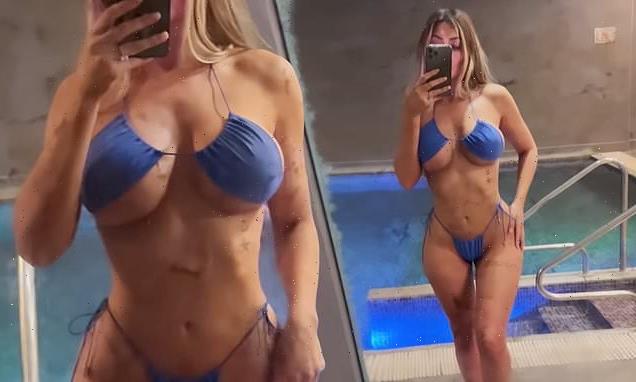 Chloe Ferry leaves very little to the imagination in TINY blue bikini