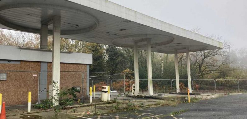 Inside abandoned station left to rot near motorway as eerie pics reveal buildings and lorry frozen in time | The Sun